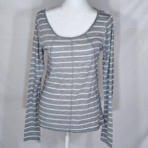 Gray Striped BILLABONG Women's Top (M)